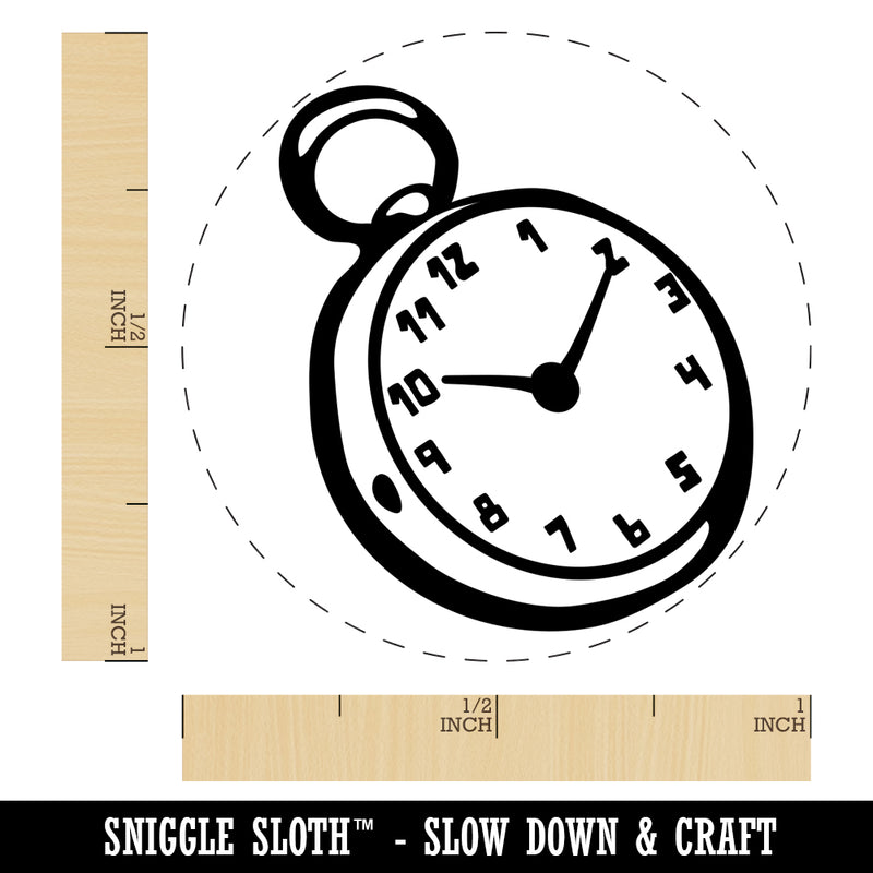 Pocket Watch Rubber Stamp for Stamping Crafting Planners