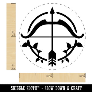 Ranger Hunter Bow with Vines Gaming Rubber Stamp for Stamping Crafting Planners