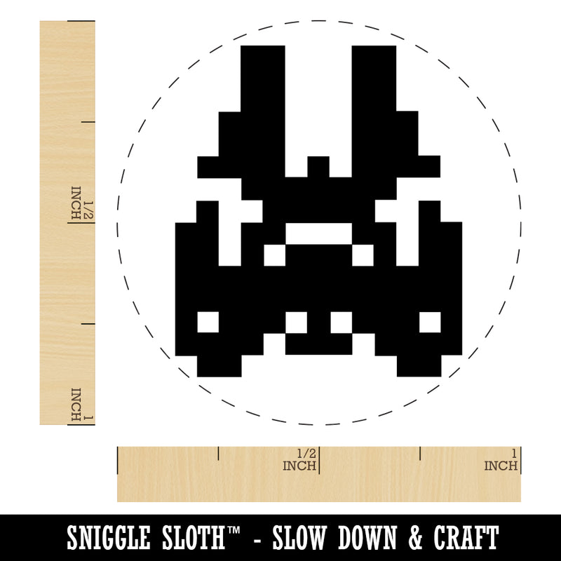 Retro Invaders from Space Star Ship Rubber Stamp for Stamping Crafting Planners