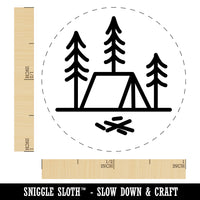 Simple Tent Camping in Woods Rubber Stamp for Stamping Crafting Planners