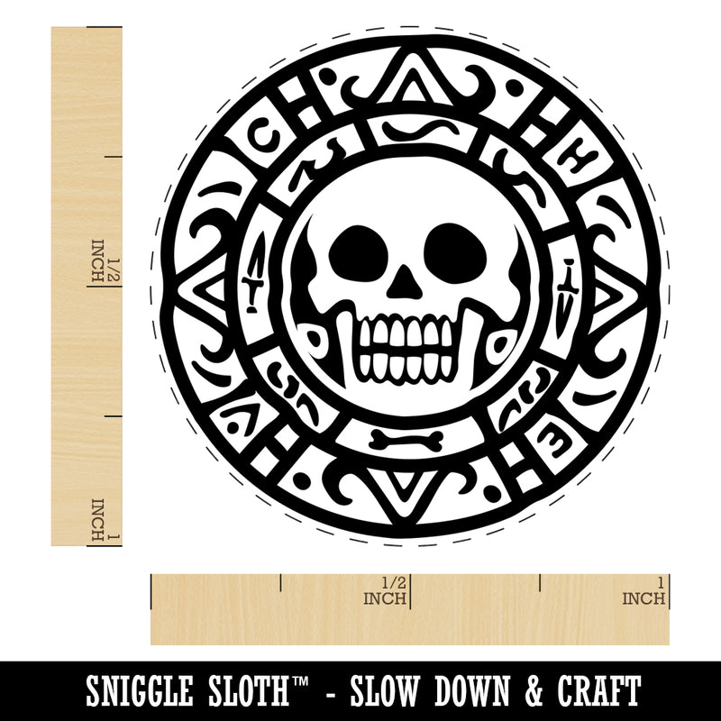 Skull Pirate Coin Rubber Stamp for Stamping Crafting Planners