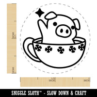 Teacup Pig Rubber Stamp for Stamping Crafting Planners