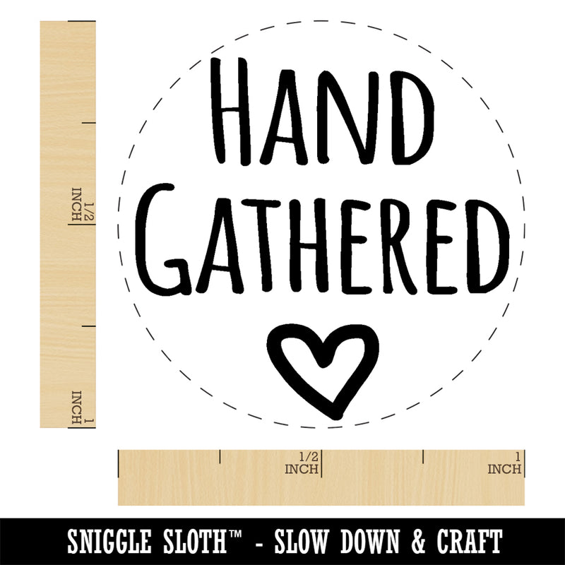 Hand Gathered with Heart Rubber Stamp for Stamping Crafting Planners