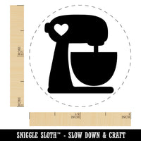 Baking Mixer with Heart Baker Rubber Stamp for Stamping Crafting Planners