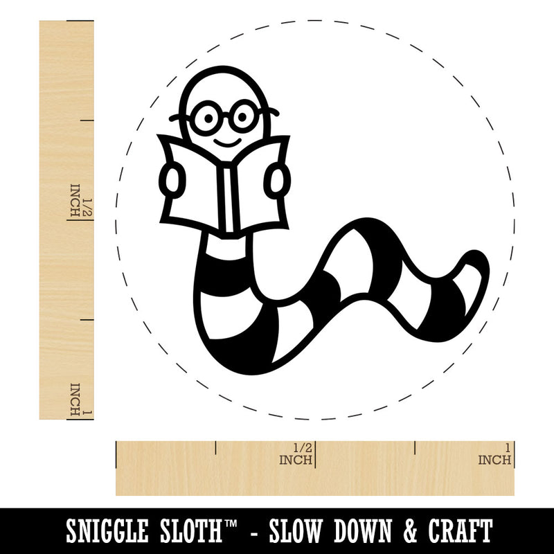 Book Worm Reading Rubber Stamp for Stamping Crafting Planners