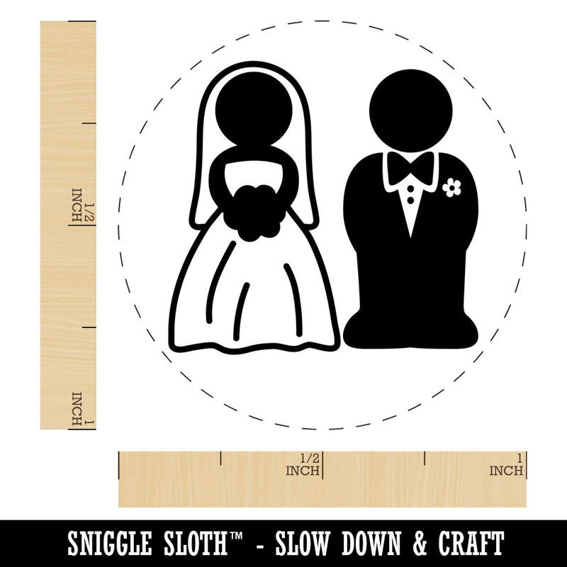 Bride and Groom Wedding Rubber Stamp for Stamping Crafting Planners