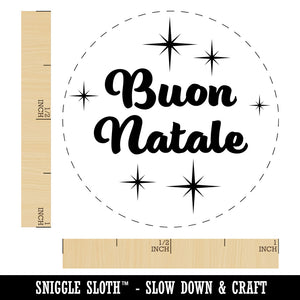 Buon Natale Merry Christmas Italian Starburst Rubber Stamp for Stamping Crafting Planners