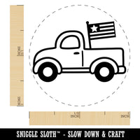 Cute Truck with Flag Rubber Stamp for Stamping Crafting Planners