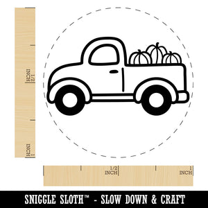 Cute Truck with Pumpkins Fall Harvest Rubber Stamp for Stamping Crafting Planners