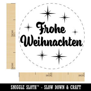 Frohe Weihnachten Merry Christmas German Starburst Rubber Stamp for Stamping Crafting Planners