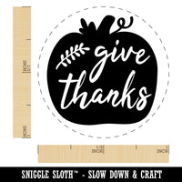Give Thanks Pumpkin Thanksgiving Rubber Stamp for Stamping Crafting Planners