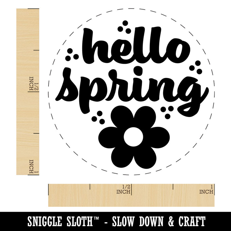 Hello Spring Rubber Stamp for Stamping Crafting Planners