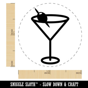Martini Cocktail with Olive Rubber Stamp for Stamping Crafting Planners