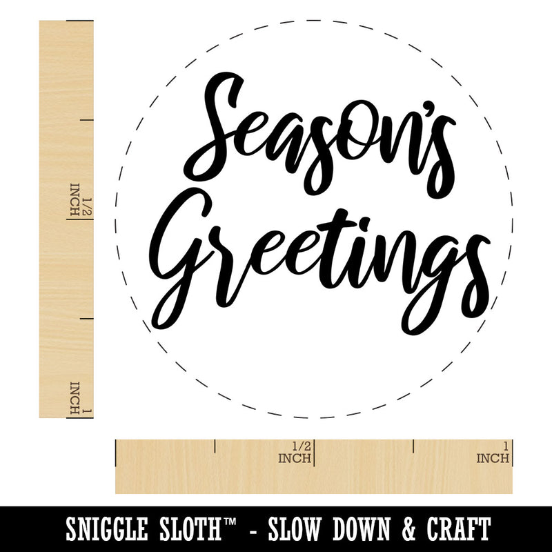 Seasons Greetings Text Rubber Stamp for Stamping Crafting Planners