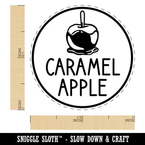 Caramel Apple Text with Image Flavor Scent Rubber Stamp for Stamping Crafting Planners