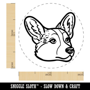 Cardigan Welsh Corgi Head Rubber Stamp for Stamping Crafting Planners