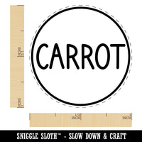 Carrot Flavor Scent Rounded Text Rubber Stamp for Stamping Crafting Planners