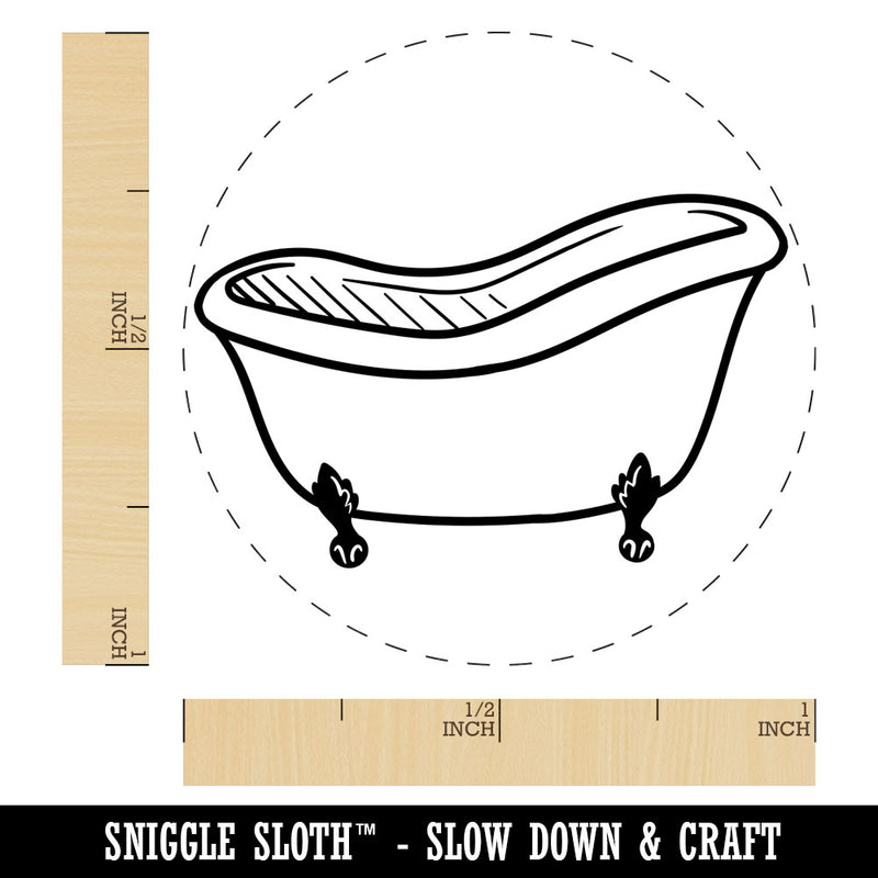 Cast Iron Bath Tub Rubber Stamp for Stamping Crafting Planners