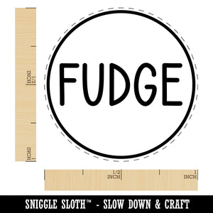 Fudge Flavor Scent Rounded Text Rubber Stamp for Stamping Crafting Planners