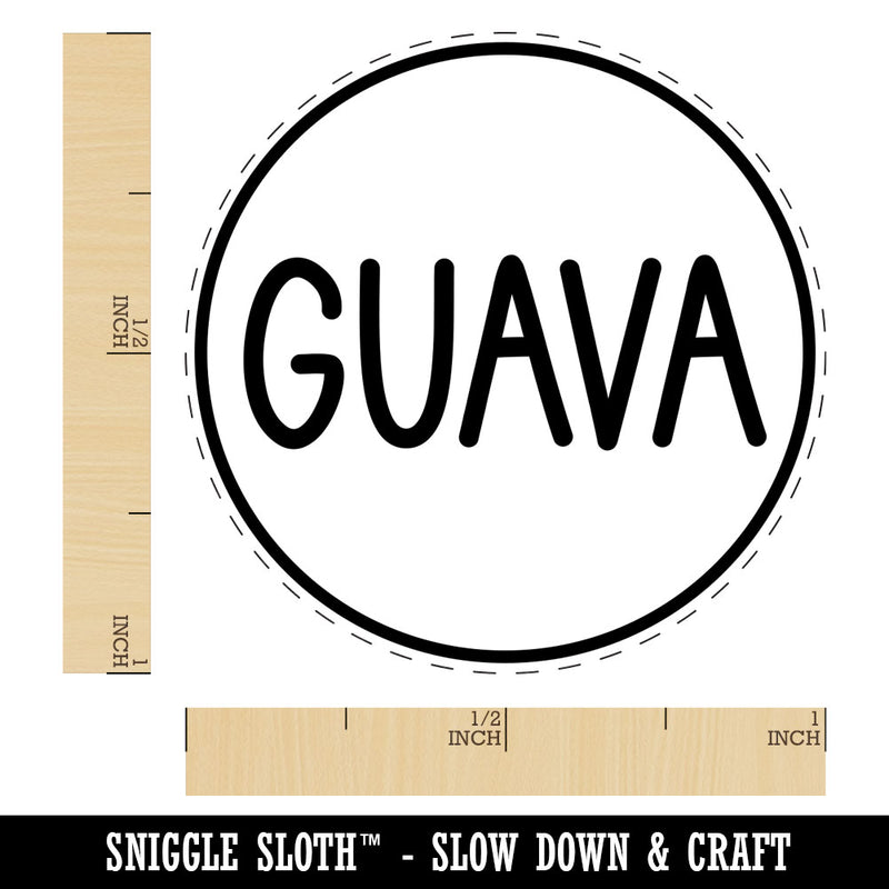 Guava Flavor Scent Rounded Text Rubber Stamp for Stamping Crafting Planners