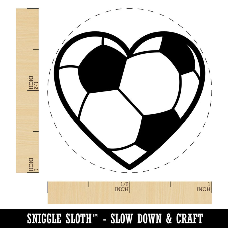 Heart Shaped Soccer Ball Futbol Sports Rubber Stamp for Stamping Crafting Planners