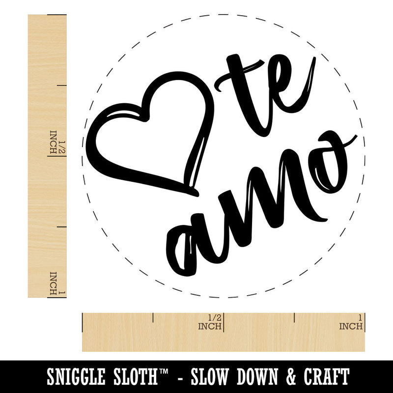 I Love You in Spanish Te Amo Heart Rubber Stamp for Stamping Crafting Planners