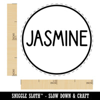 Jasmine Flavor Scent Rounded Text Rubber Stamp for Stamping Crafting Planners