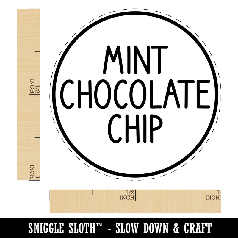 Mint Chocolate Chip Flavor Scent Rounded Text Rubber Stamp for Stamping Crafting Planners