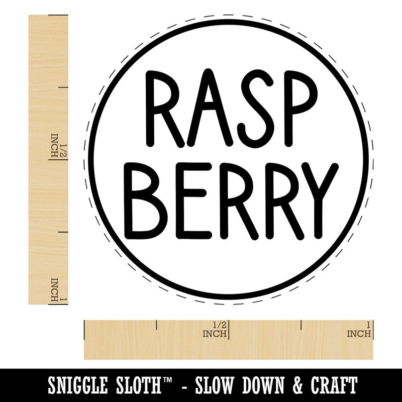 Raspberry Flavor Scent Rounded Text Rubber Stamp for Stamping Crafting Planners