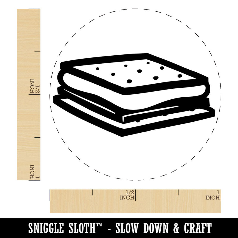 S'mores Graham Cracker Chocolate Marshmallow Campfire Snack Rubber Stamp for Stamping Crafting Planners