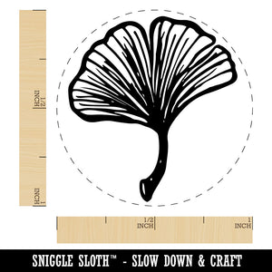 Hand Drawn Ginkgo Leaf Doodle Rubber Stamp for Stamping Crafting Planners