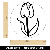 Hand Drawn Tulip Flower Doodle Rubber Stamp for Stamping Crafting Planners