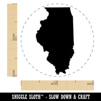 Illinois State Silhouette Rubber Stamp for Stamping Crafting Planners