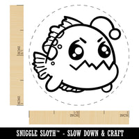 Kawaii Anglerfish Rubber Stamp for Stamping Crafting Planners