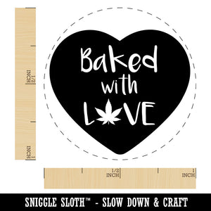 Marijuana Baked with Love Heart Rubber Stamp for Stamping Crafting Planners