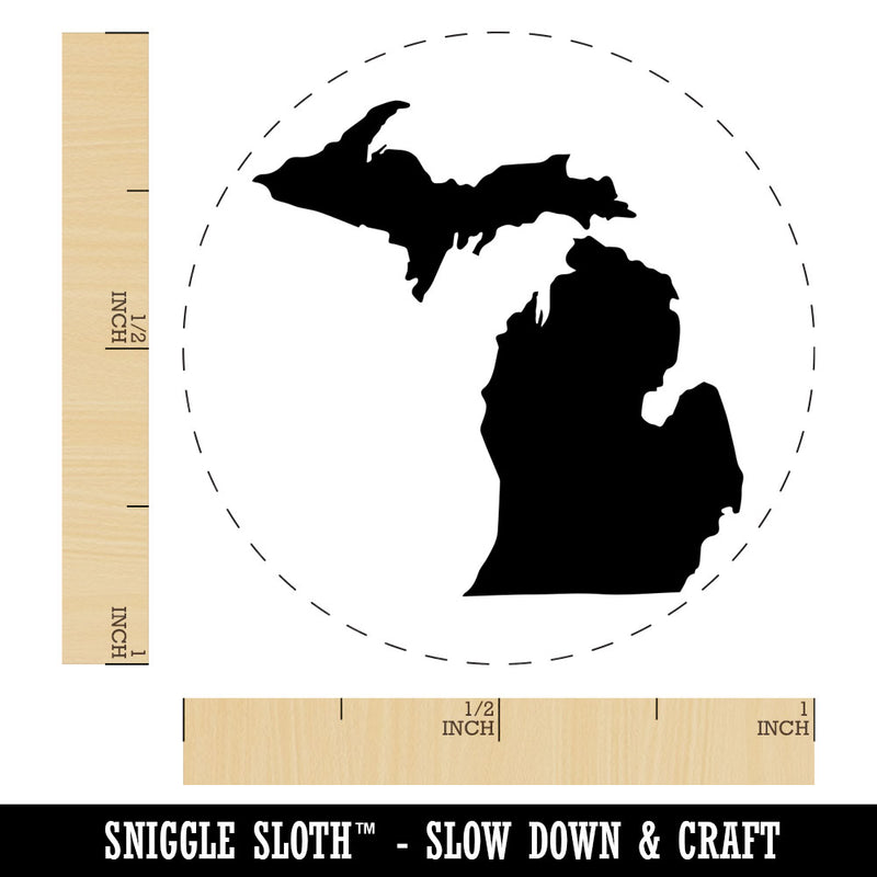 Michigan State Silhouette Rubber Stamp for Stamping Crafting Planners