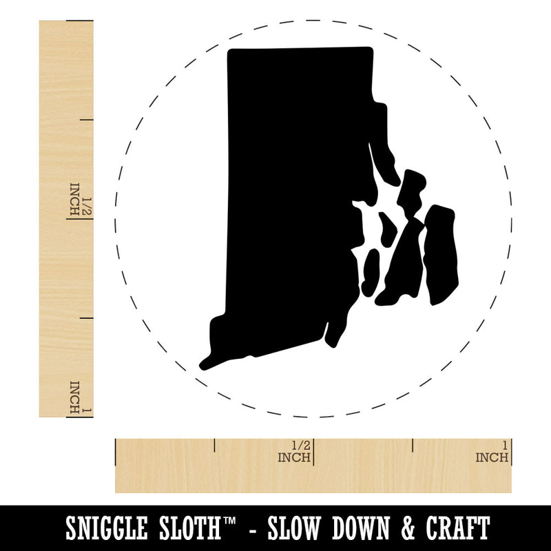 Rhode Island State Silhouette Rubber Stamp for Stamping Crafting Planners