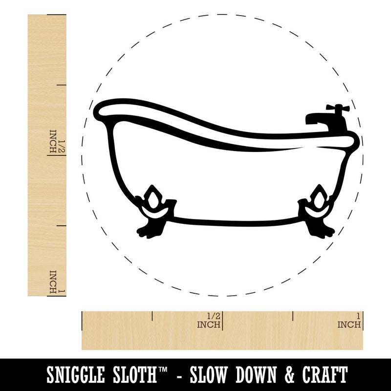 Clawfoot Bathtub for Bathing Rubber Stamp for Stamping Crafting Planners