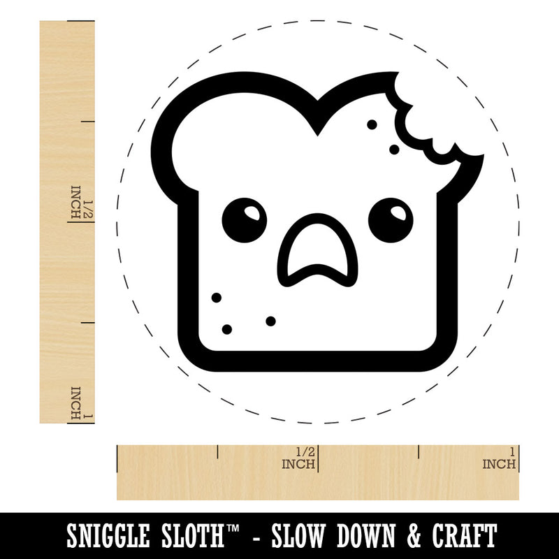 Cute and Kawaii Shocked Toast Bread with Bite Rubber Stamp for Stamping Crafting Planners