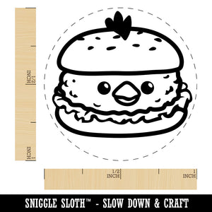 Cute Chicken Sandwich Rubber Stamp for Stamping Crafting Planners
