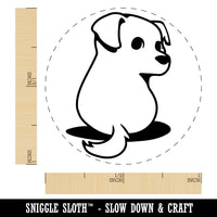 Cute Puppy Looking Back Rubber Stamp for Stamping Crafting Planners