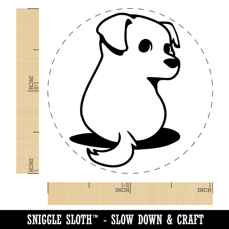 Cute Puppy Looking Back Rubber Stamp for Stamping Crafting Planners