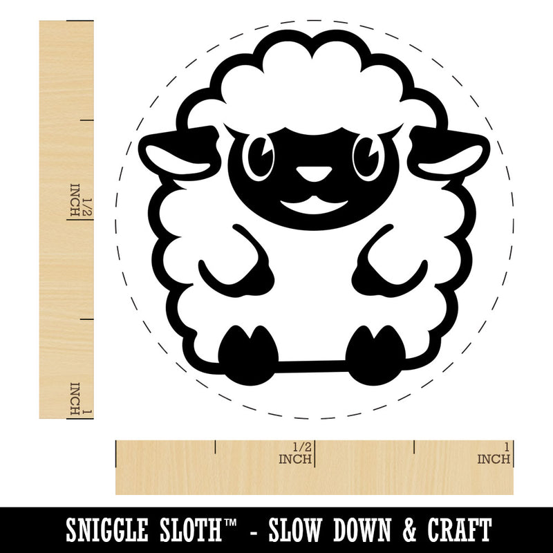 Cute Wooly Sheep Lamb Sitting Rubber Stamp for Stamping Crafting Planners
