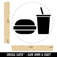 Hamburger and Soda Food Drink Icon Rubber Stamp for Stamping Crafting Planners