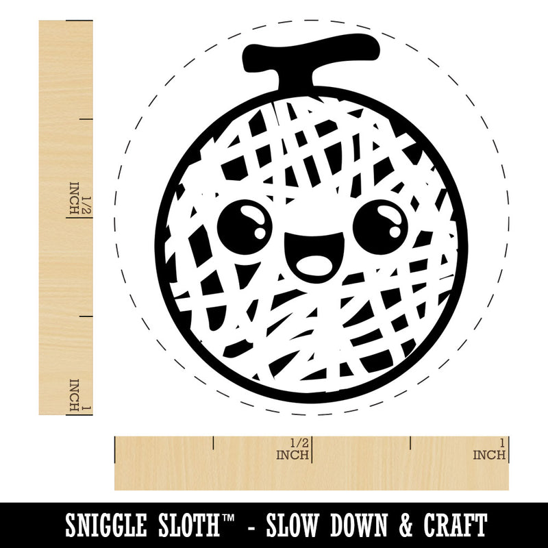 Happy Cute Honeydew Melon Rubber Stamp for Stamping Crafting Planners