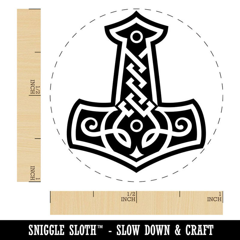 Mjolnir Symbol Norse Viking Hammer of Thor Rubber Stamp for Stamping Crafting Planners