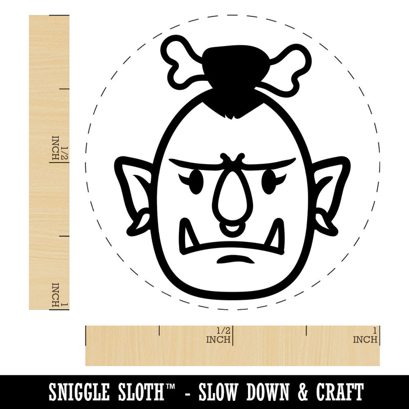 Orc Female Character Face Rubber Stamp for Stamping Crafting Planners