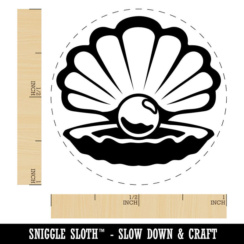 Oyster with Pearl Sea Shell Rubber Stamp for Stamping Crafting Planners