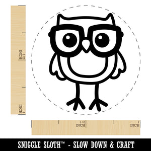 Owl Smart with Glasses Rubber Stamp for Stamping Crafting Planners