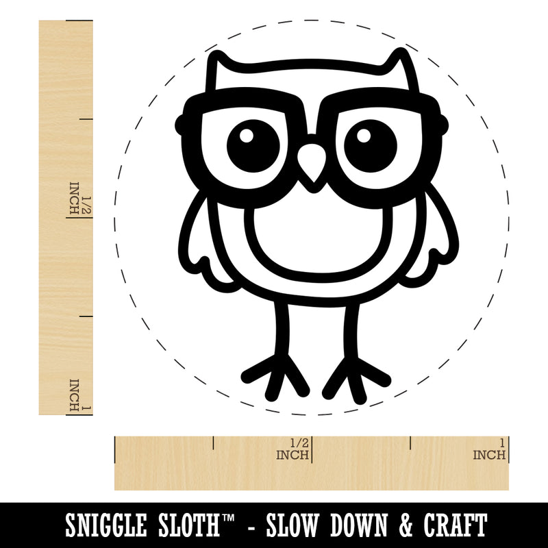 Owl Smart with Glasses Rubber Stamp for Stamping Crafting Planners